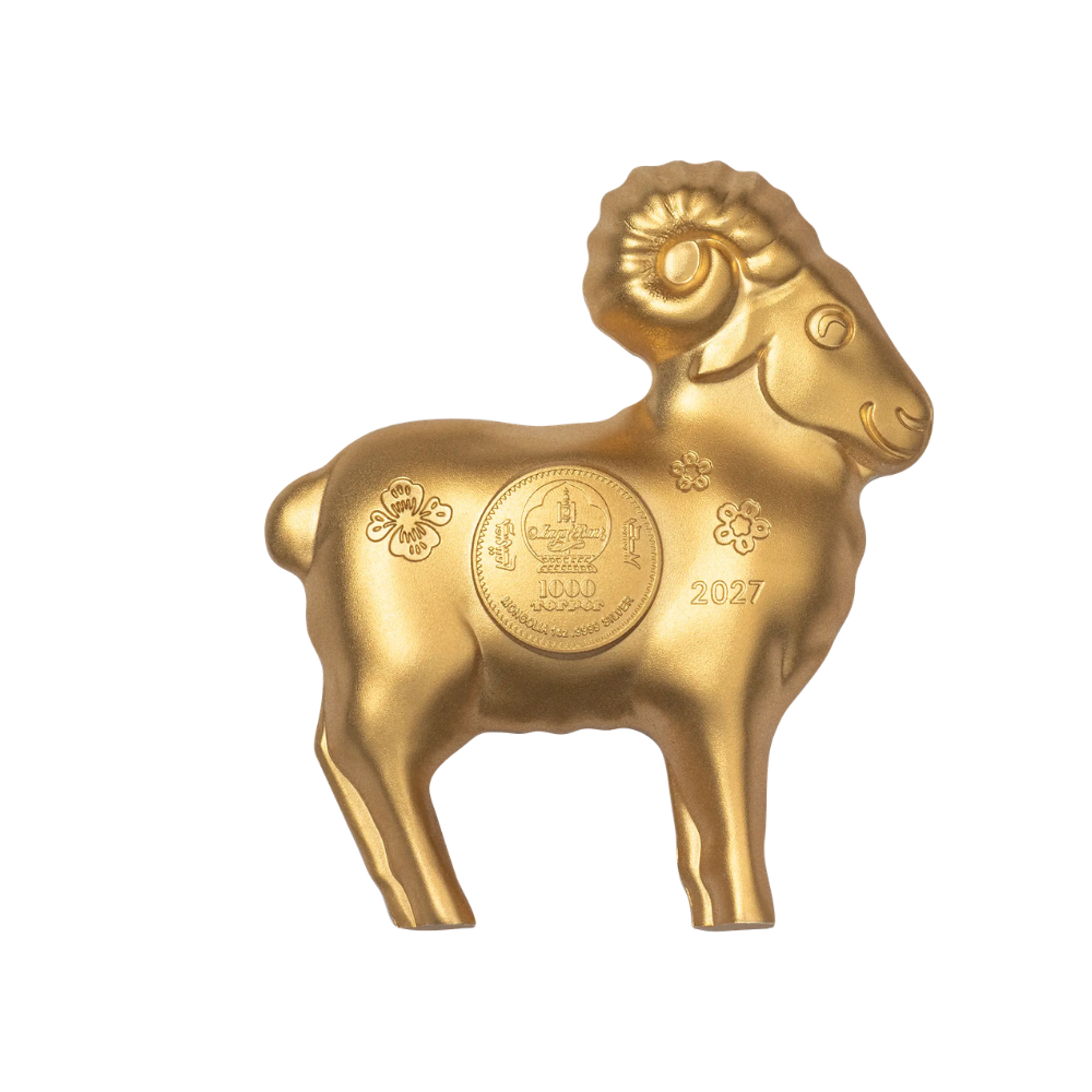Fluffy Sheep Lunar Year Collection 1 Oz Gilded Silver Coin 2027 CIT