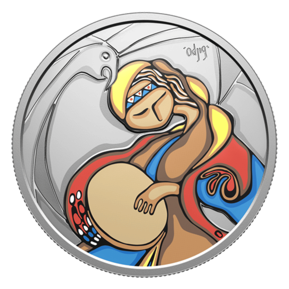 Folk Singer by Daphne Odjig 1 Oz Fine Silver Coin Canada 2025 Royal Canadian Mint