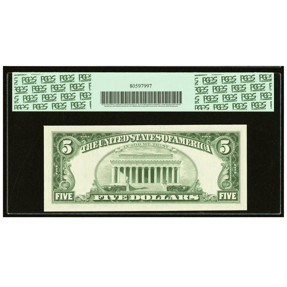 Fr. 1536* $5 1963 Legal Tender Star Note. PCGS Very Choice New 64PPQ obverse