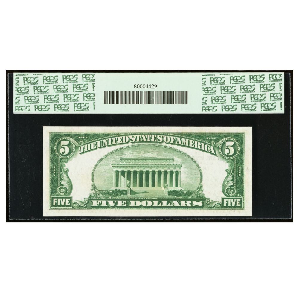 Fr. 1850-G $5 1929 Federal Reserve Bank Note. PCGS Superb Gem New 67PPQ obverse
