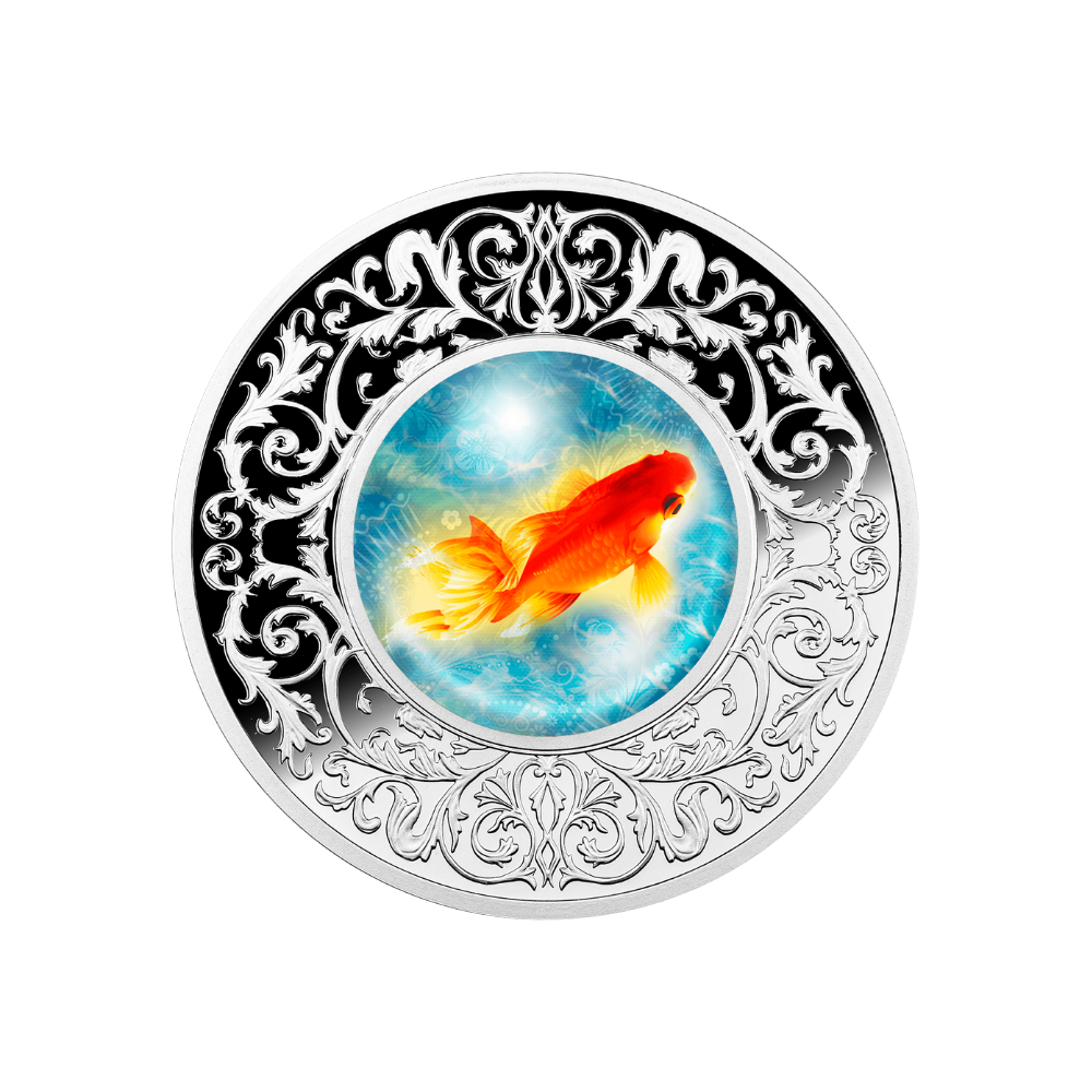 GOLDFISH Lucky Charm Silver Coin 500 Francs Cameroon 2023