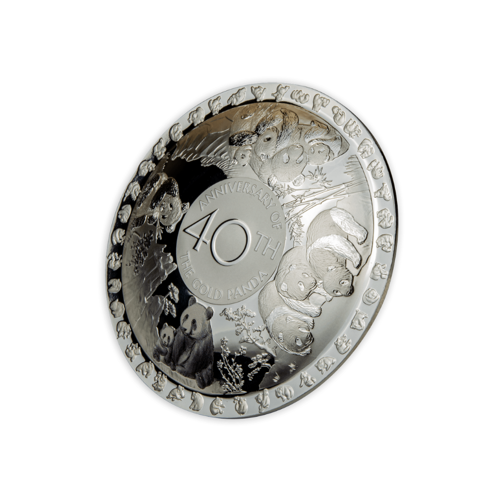 GOLD PANDA 40th Anniversary Silver Coin $5 Solomon Islands 2022