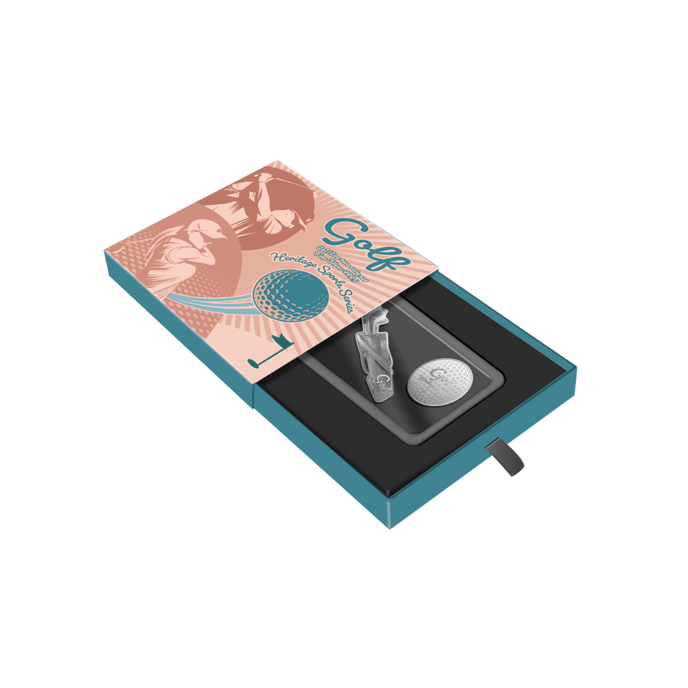 GOLF Heritage Sports Set 2 Silver Coins $1 Solomon Islands 2022