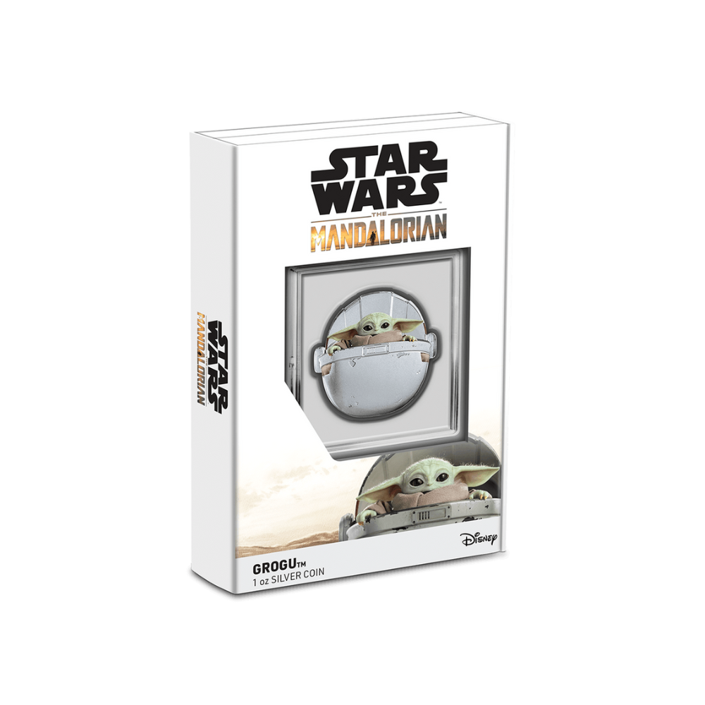 GROGU IN POD The Mandalorian 1 Oz Silver Coin $2 Niue 2022