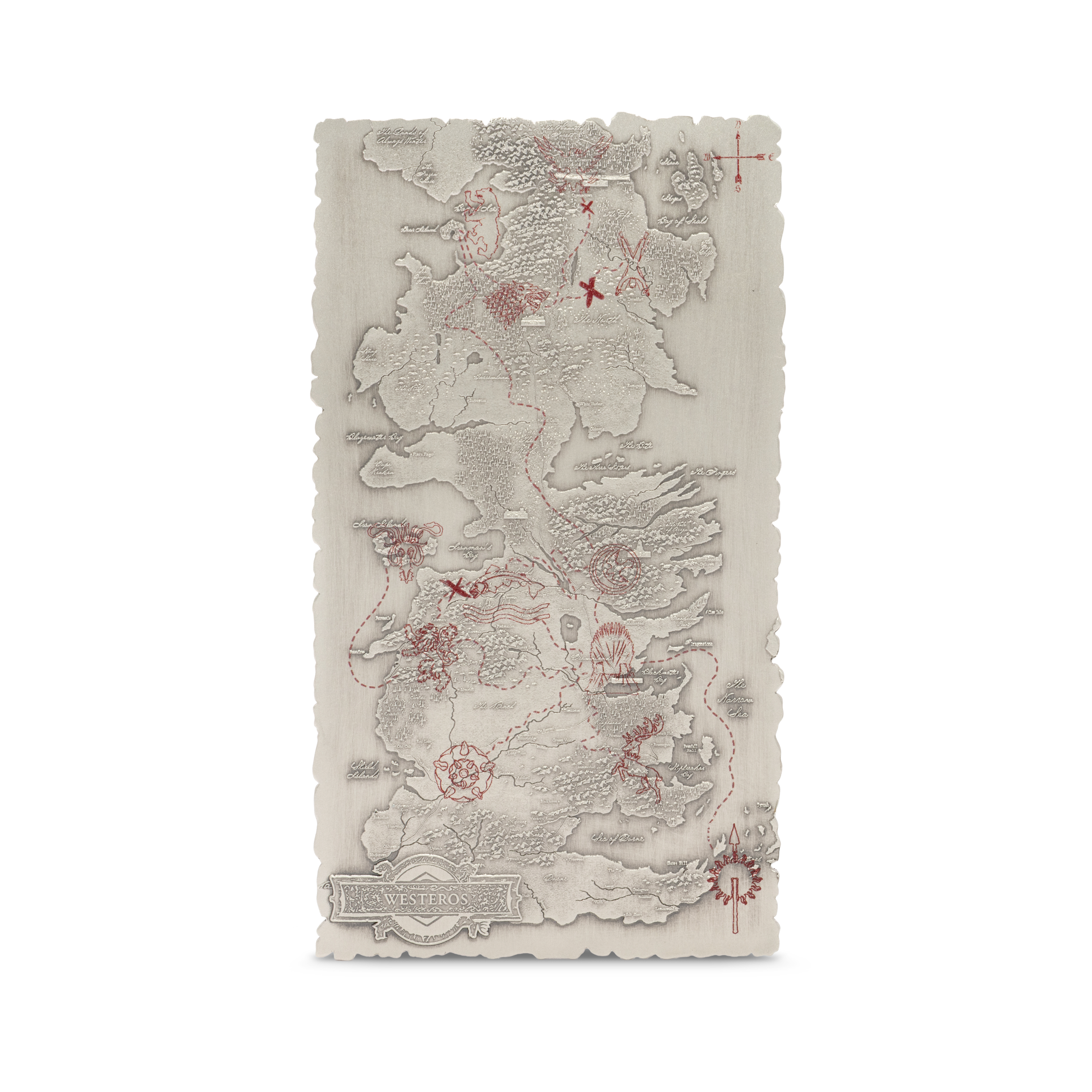 Game of Thrones™ Map of Westeros 5 Oz Pure Silver Collectible Agoro