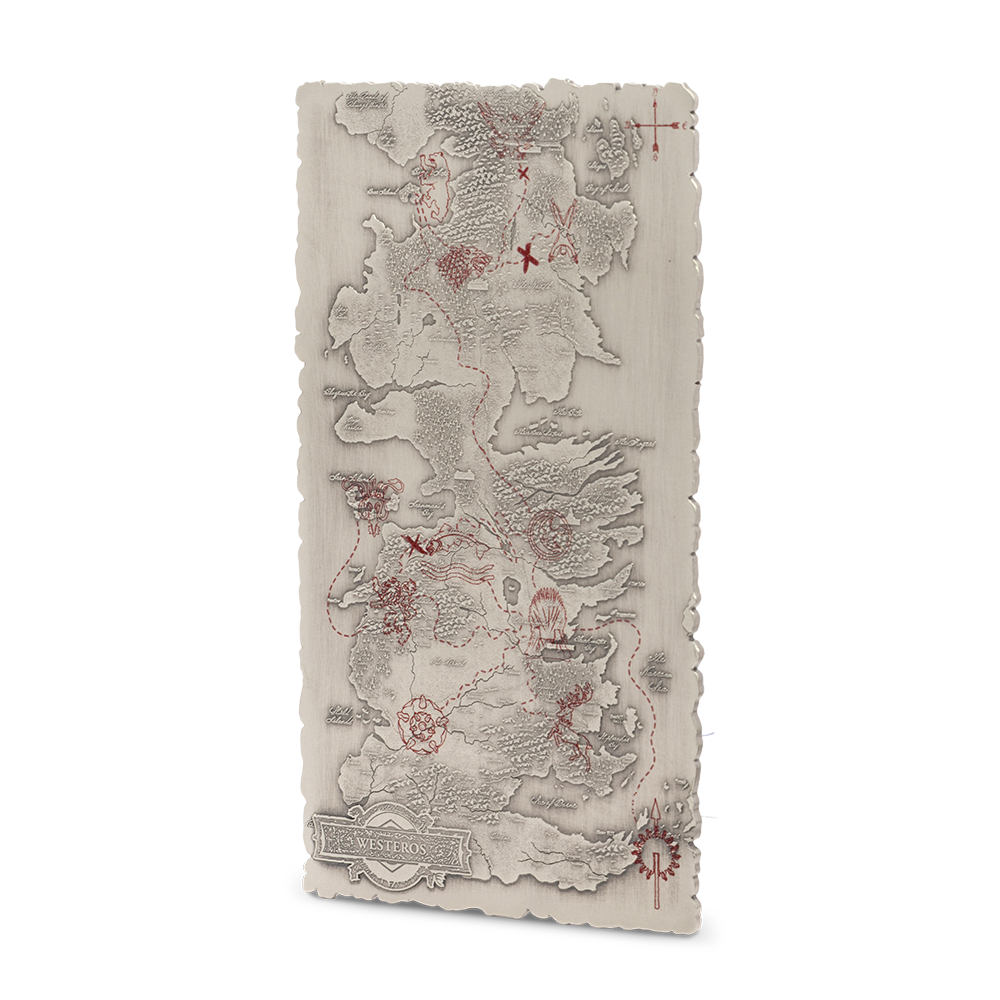 Game of Thrones™ Map of Westeros 5 Oz Pure Silver Collectible Agoro