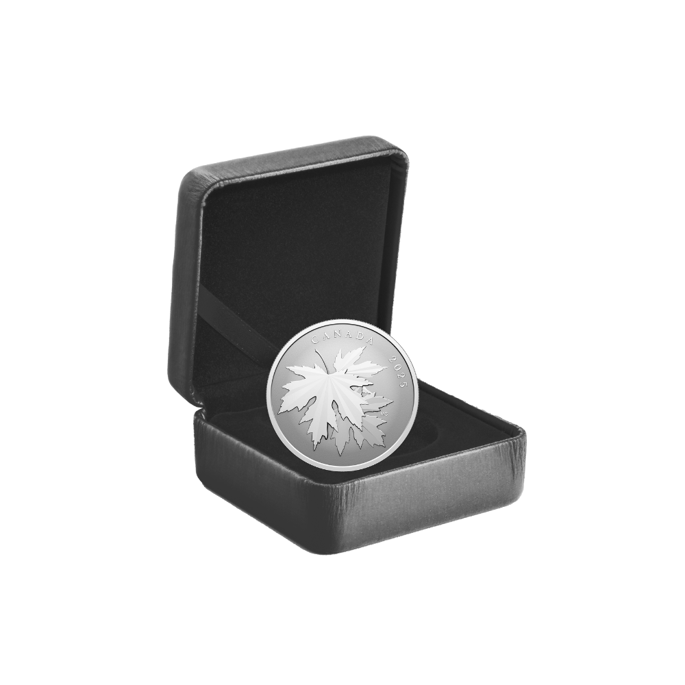 Gleaming Maple Leaves 1/2 Oz Fine Silver Coin $10 Canada 2025
