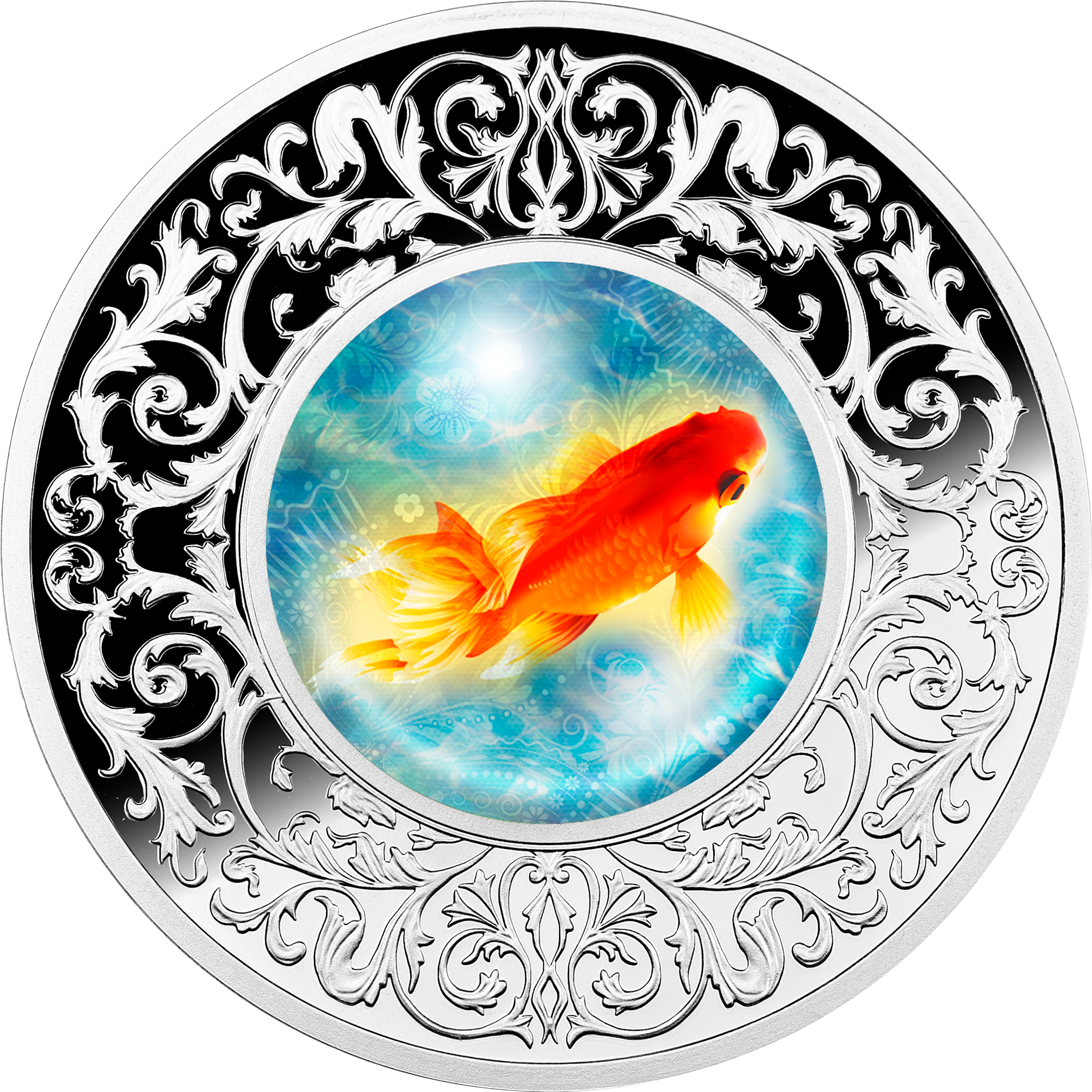 GOLDFISH Lucky Charm Silver Coin 500 Francs Cameroon 2023