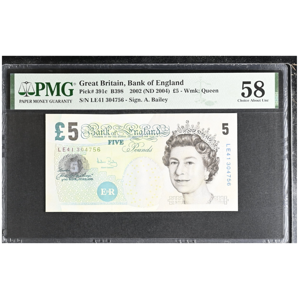 Great Britain 5 Pounds ND 2004 Pick 391c Choice AU 58