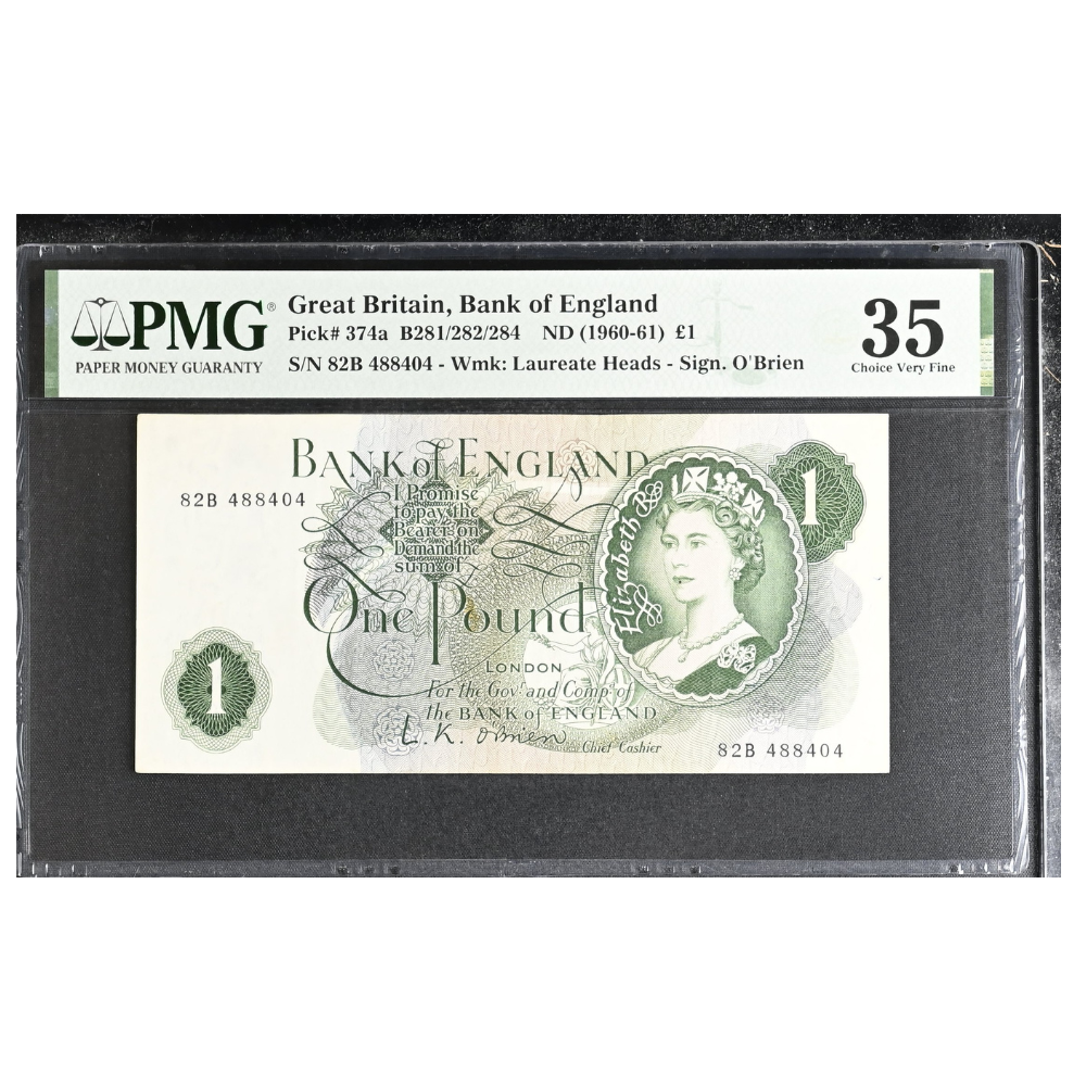 Great Britain 1 Pound ND 1960-61 Pick 374a Choice VF 35