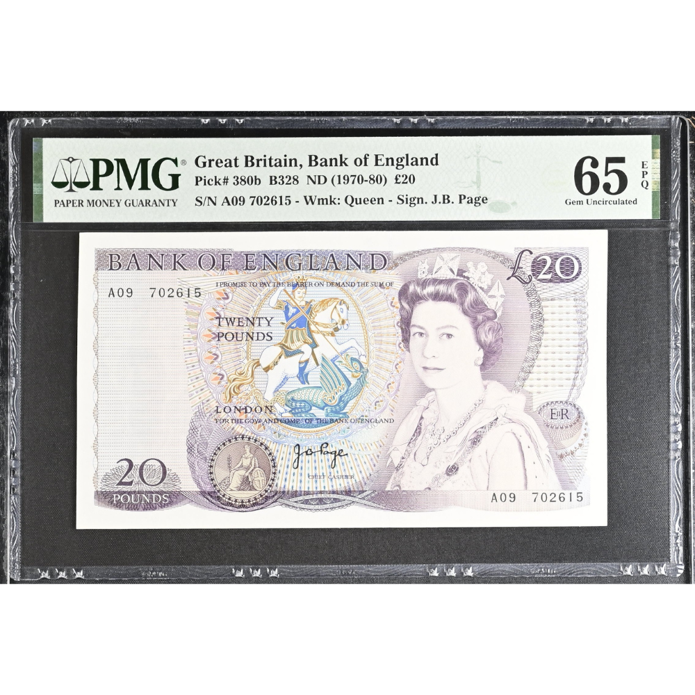 Great Britain 20 Pounds ND 1970-80 Pick 380b Gem UNC 65 EPQ