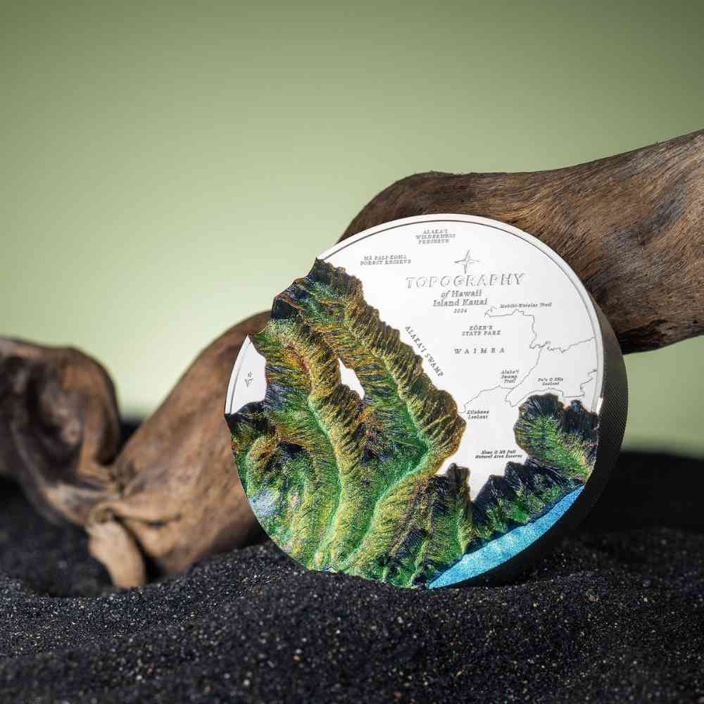 Hawaii Topography 5 Oz Silver Coin 2024