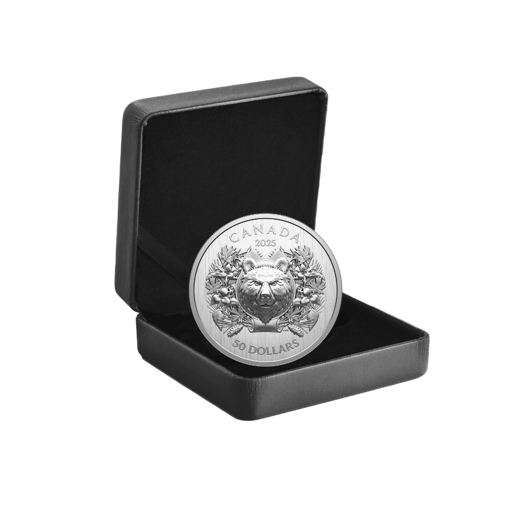 HERALDIC BEAR EHR/UHR Fine Silver Coin $50 Canada