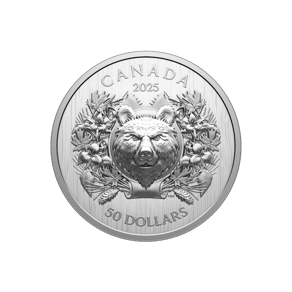 HERALDIC BEAR EHR/UHR Fine Silver Coin $50 Canada