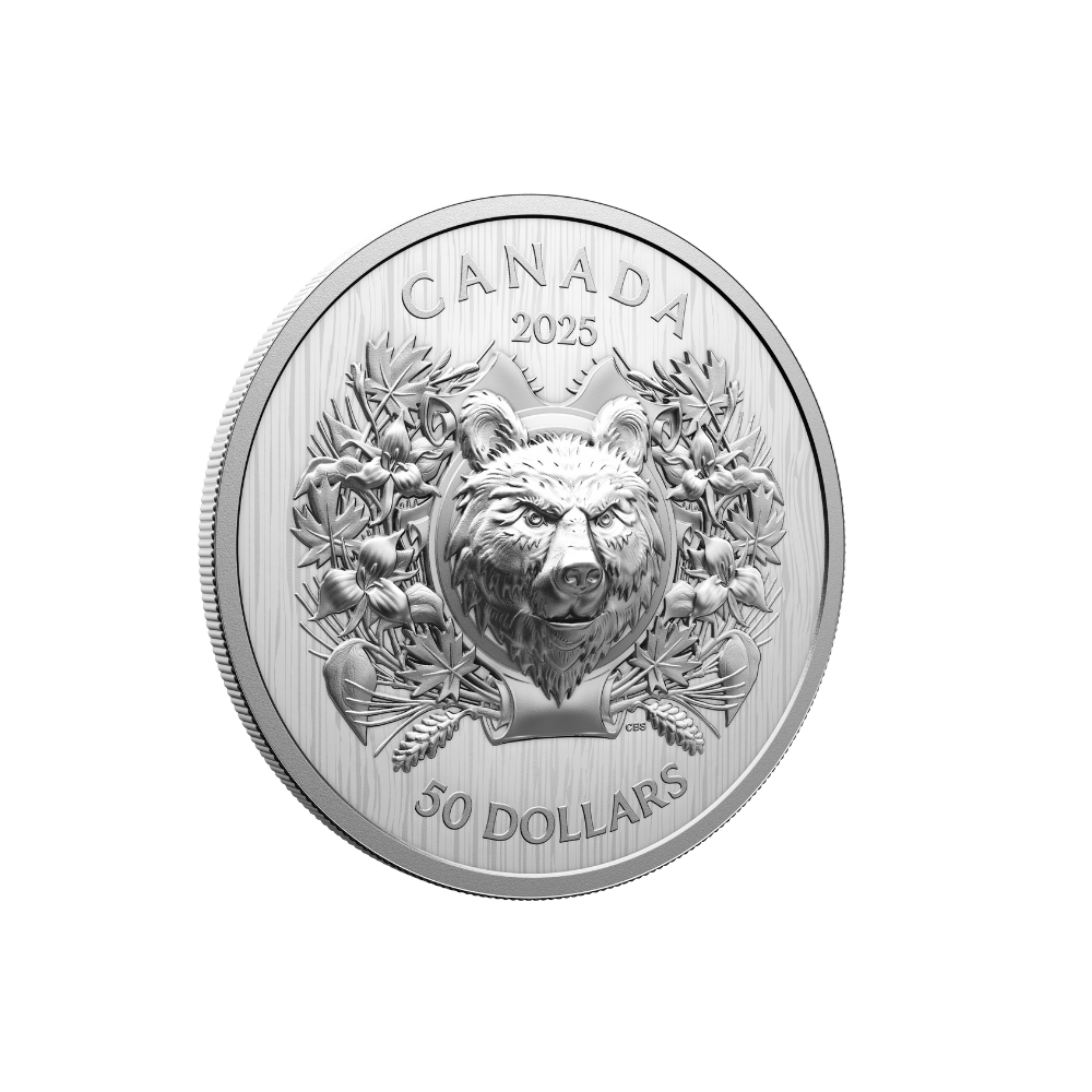 HERALDIC BEAR EHR/UHR Fine Silver Coin $50 Canada