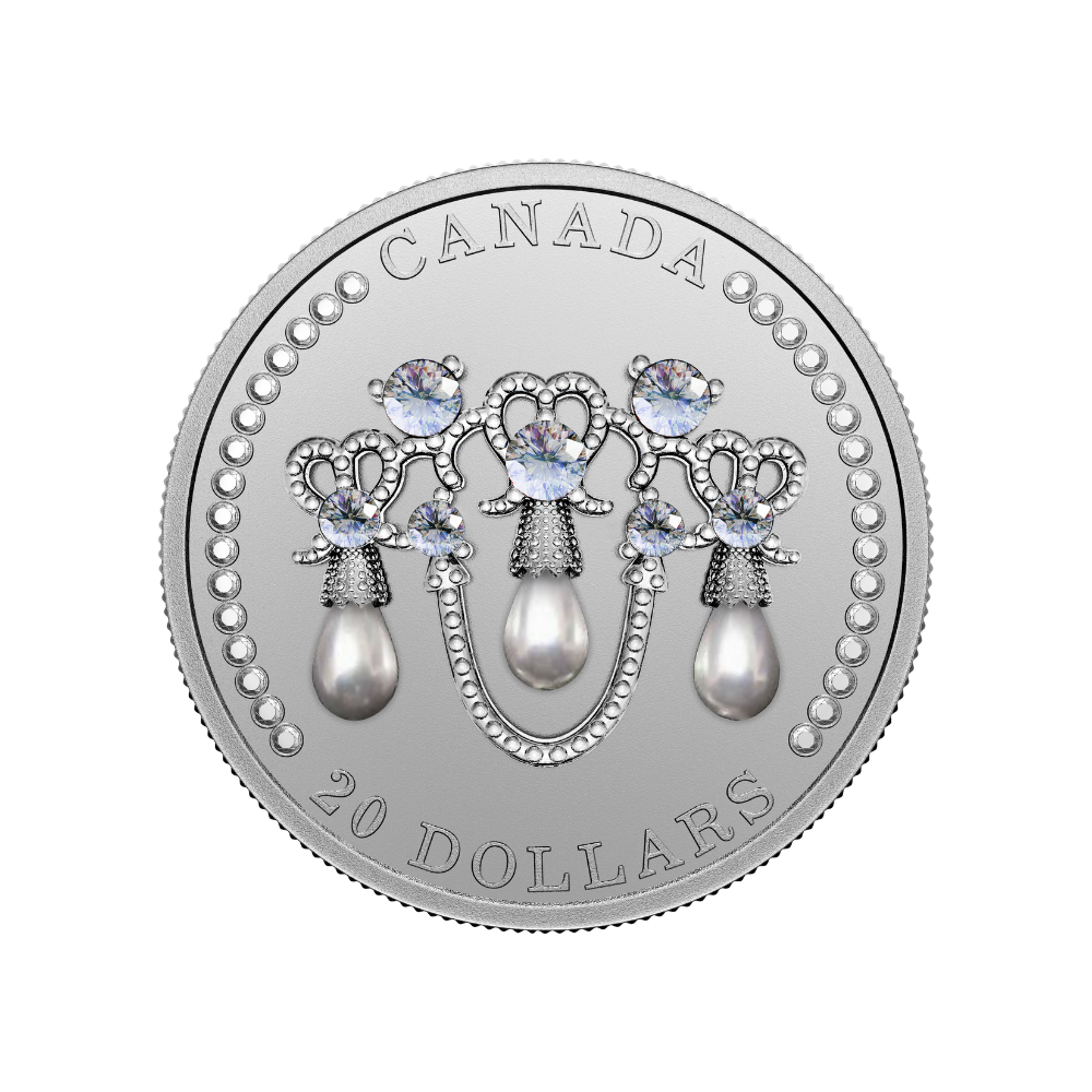 HER MAJESTY QUEEN ELIZABETH II LOVER KNOT TIARA 1 Oz Silver Coin $20 Canada 2021