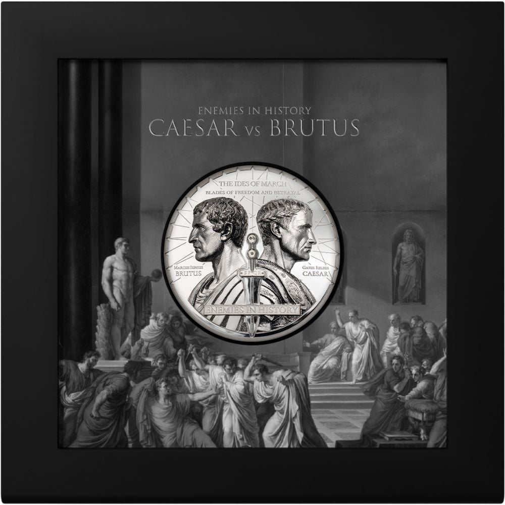 Historical Rivalries Brutus vs Caesar 2 oz Silver Coin 2025 gallery - Parthava Coin