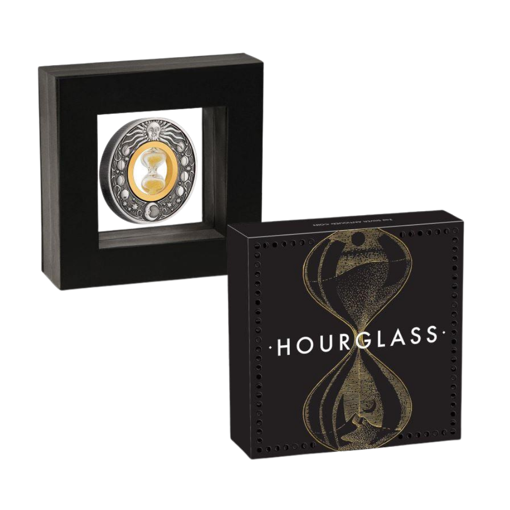 HOURGLASS 2 Oz Silver Coin $2 Tuvalu 2021