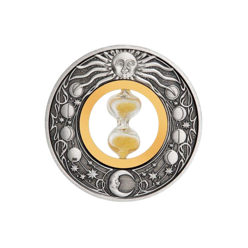 HOURGLASS 2 Oz Silver Coin $2 Tuvalu 2021