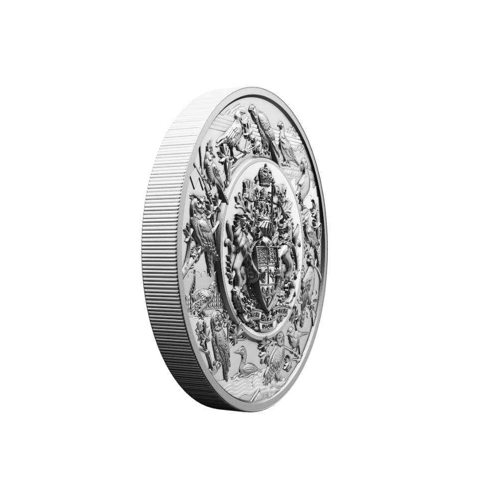 Heraldic Landscape Birds of Canada 5 Kilo Silver Coin $500 Canada 2024