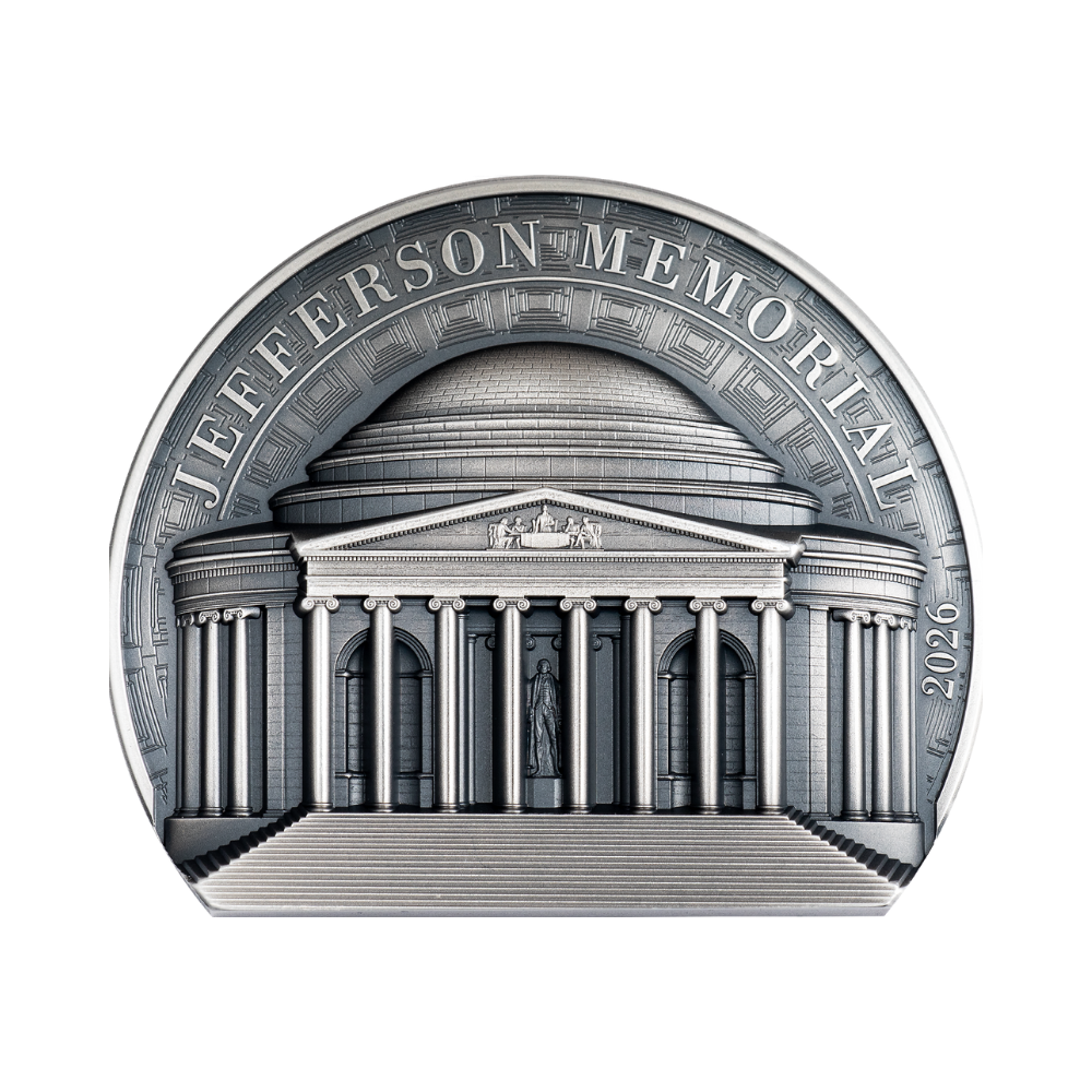 Historical Monuments Jefferson Memorial 2 oz Silver Coin 2026