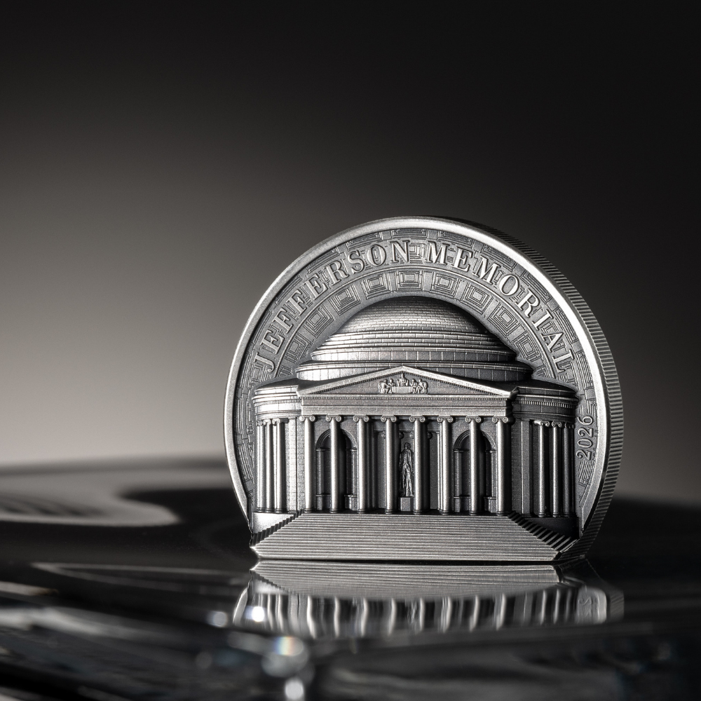 Historical Monuments Jefferson Memorial 2 oz Silver Coin 2026