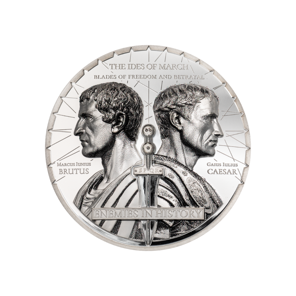 Historical Rivalries Brutus vs Caesar 2 oz Silver Coin 2025