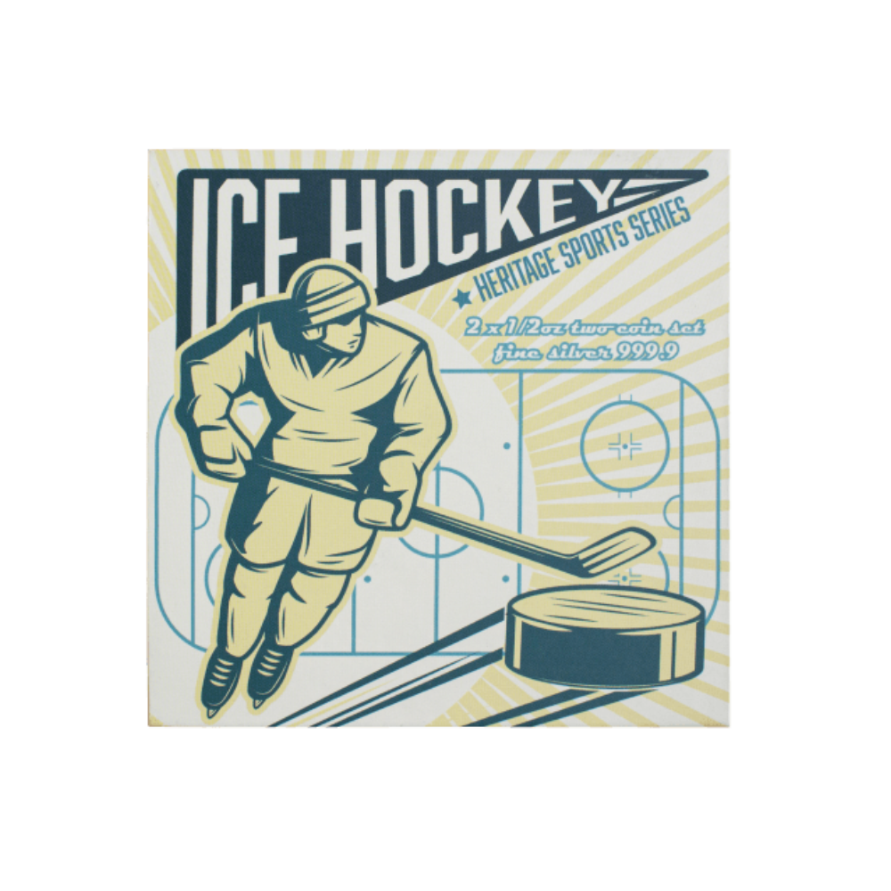 ICE HOCKEY Heritage Sports Set 2 Silver Coins $1 Solomon Islands 2022