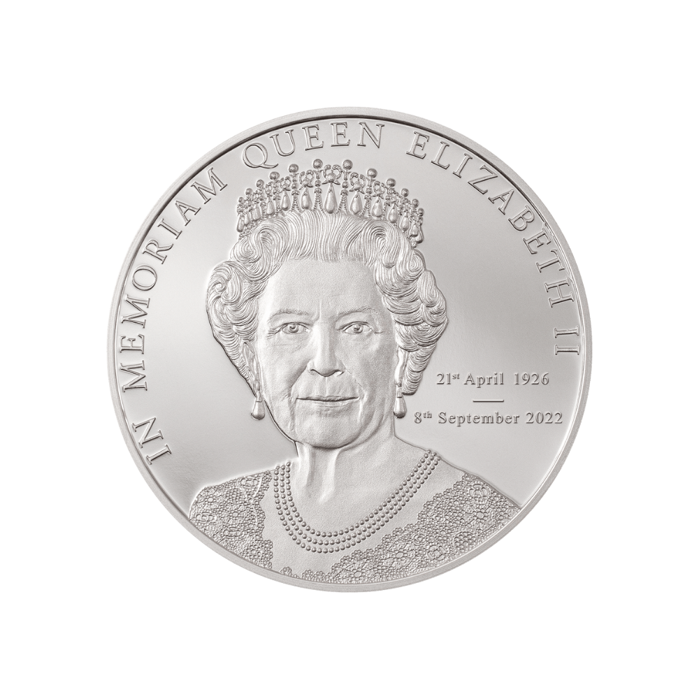 IN MEMORIAM QUEEN ELIZABETH II 1 Oz Silver Coin $5 Cook Islands 2022