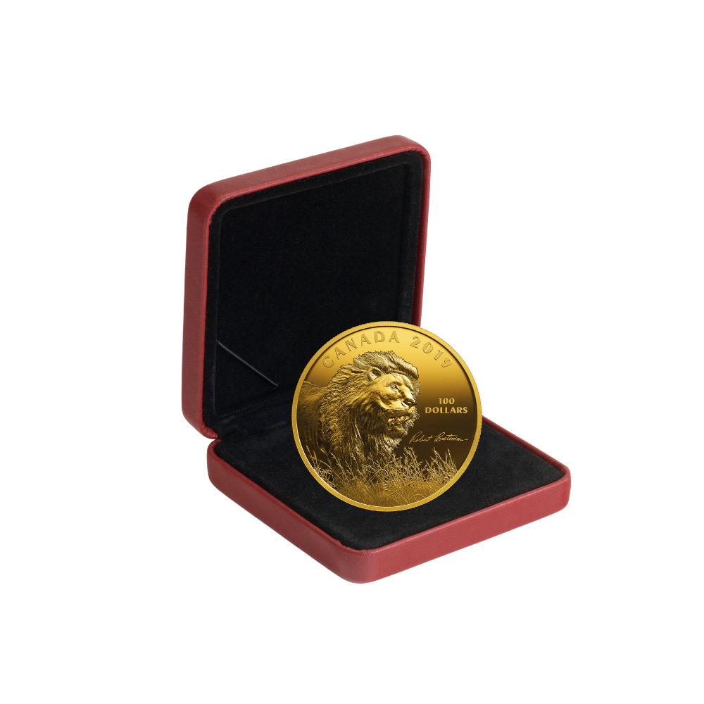 INTO THE LIGHT-LION by Robert Bateman 10 Oz Silver Coin $100 Canada 2019