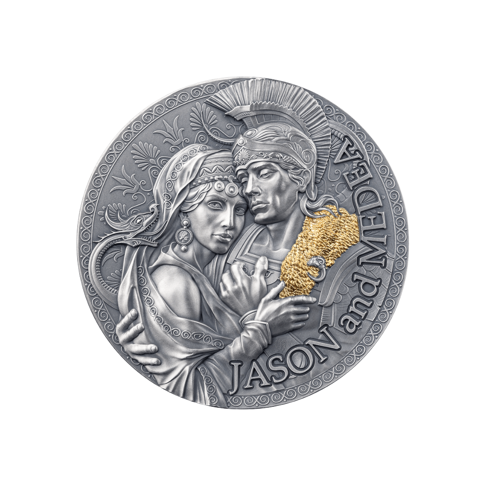 JASON AND MEDEA Great Greek Mythology 2 Oz Silver Coin 2000 Francs Cameroon 2024