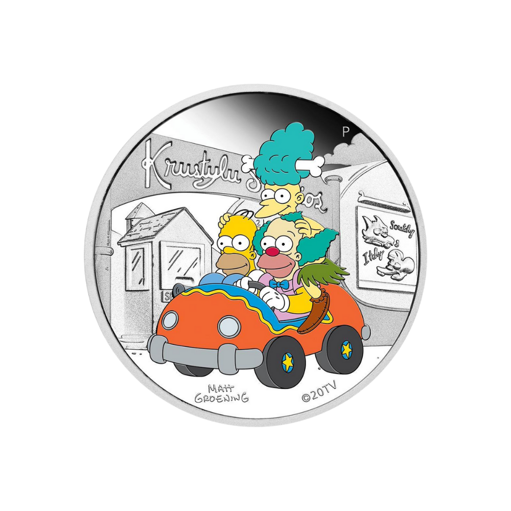 KRUSTYLU STUDIOS Simpsons 1 Oz Silver Coin $1 Tuvalu 2022