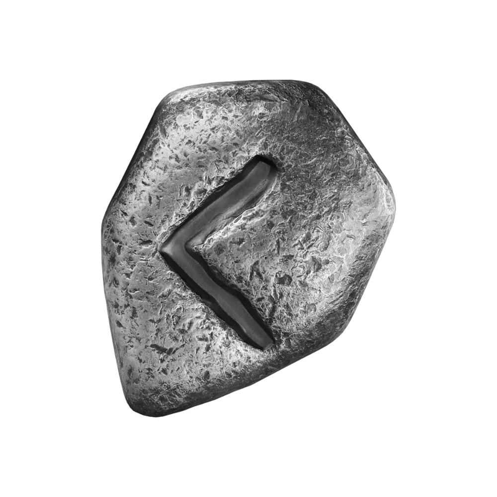 Kenaz Cast Rune 1 Oz Silver Cast Bar 2025 Germania Mint