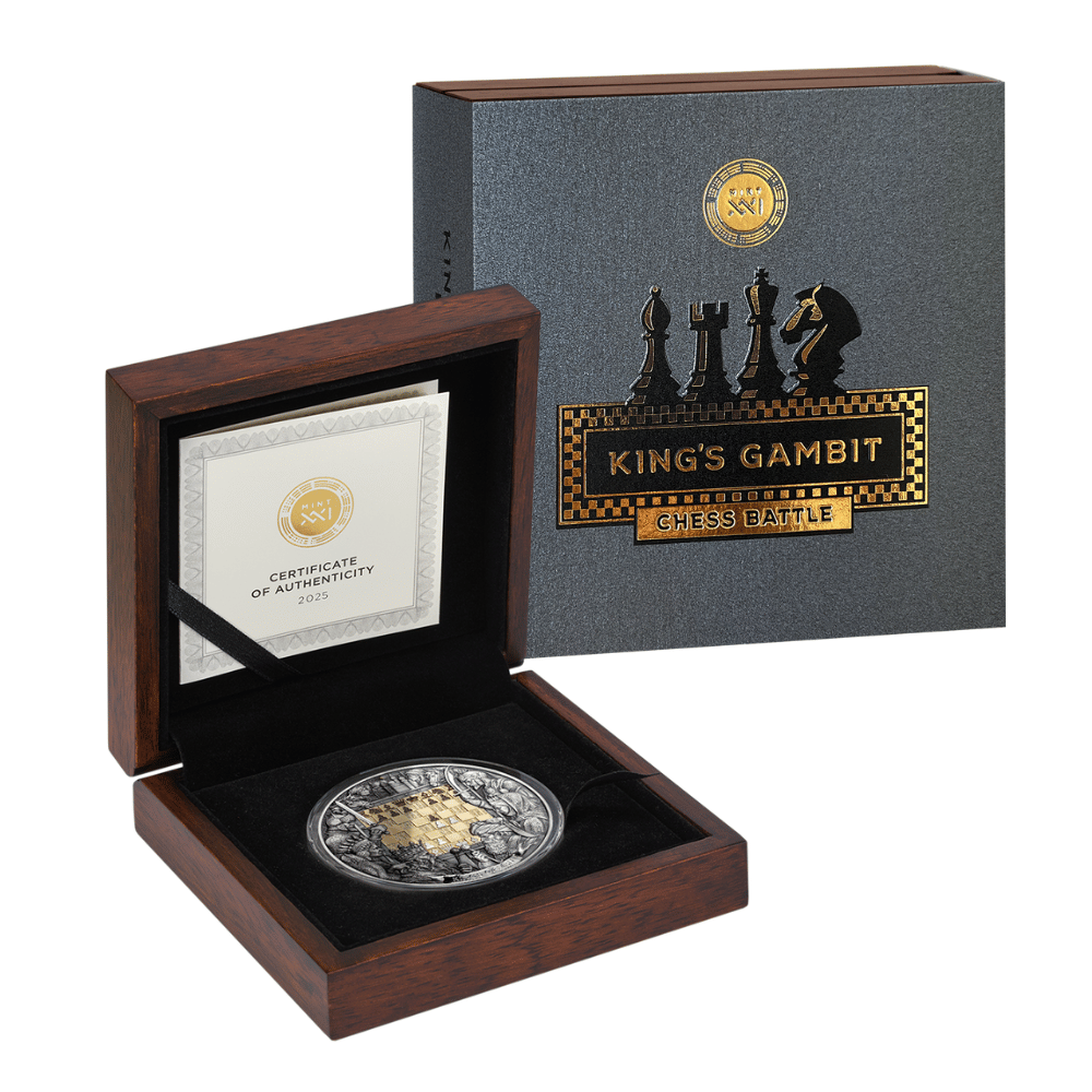 King's Gambit Chess Battle 3 Oz Silver Coin 2025