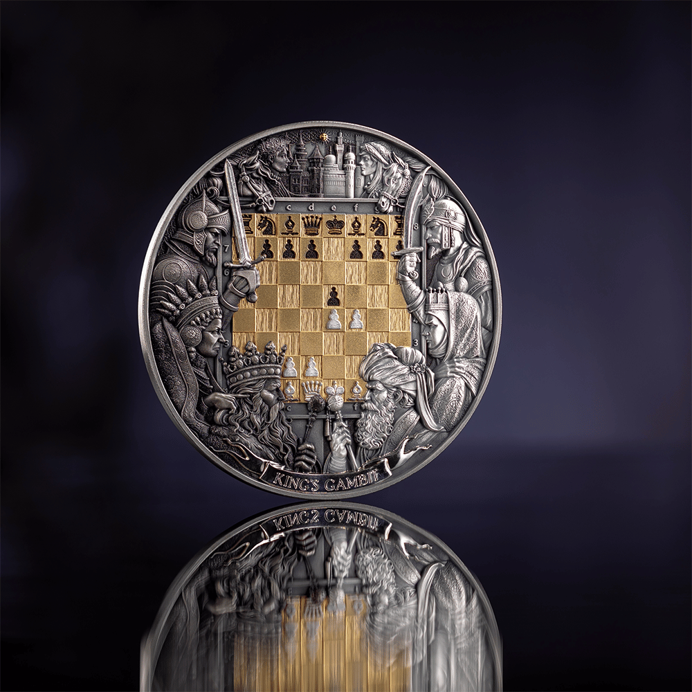 King's Gambit Chess Battle 3 Oz Silver Coin 2025