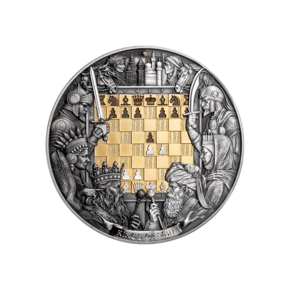 King's Gambit Chess Battle 3 Oz Silver Coin 2025