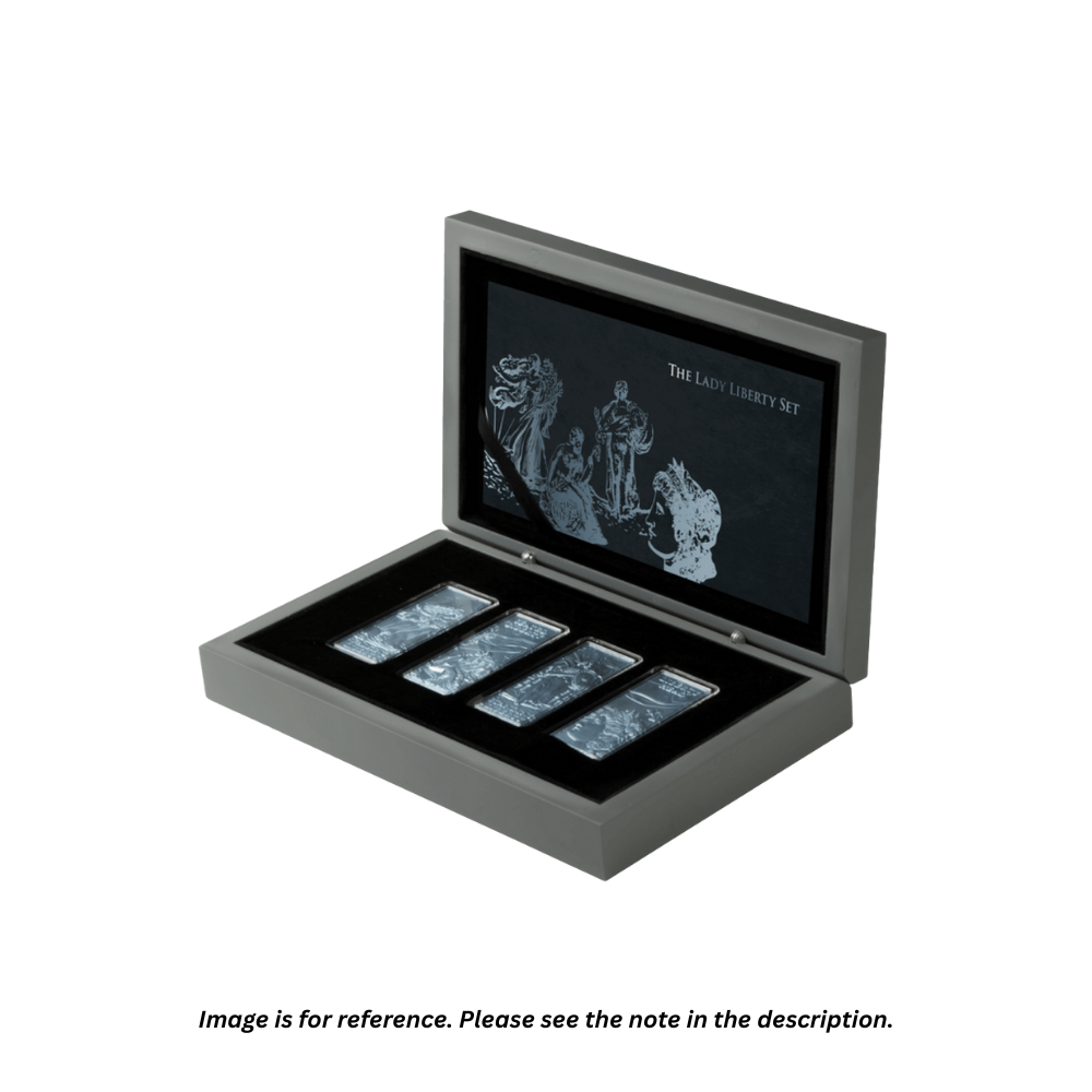 LADY LIBERTY Set 4 oz Silver Coins (4 x 1 oz) $5 Barbados 2022