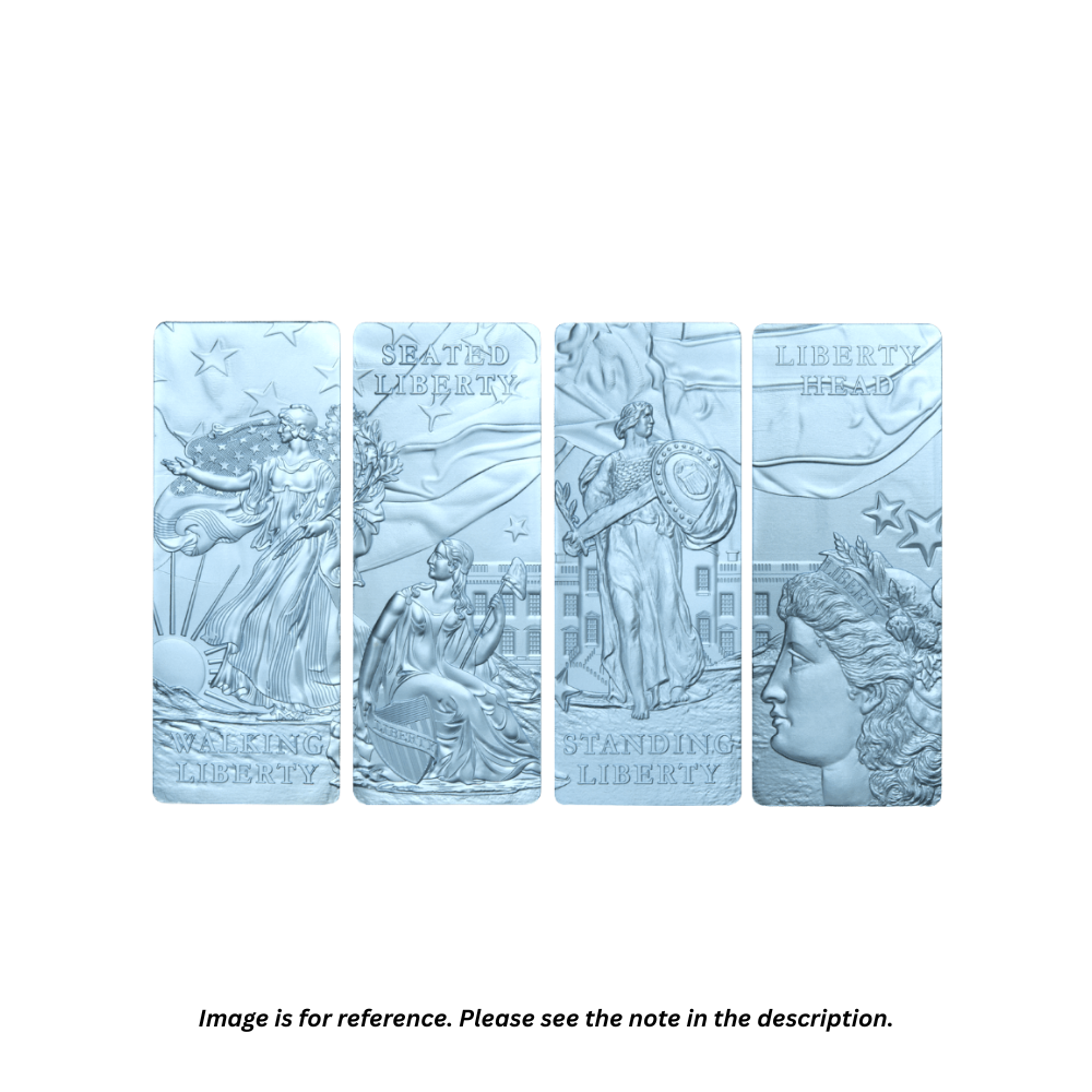 LADY LIBERTY Set 4 oz Silver Coins (4 x 1 oz) $5 Barbados 2022