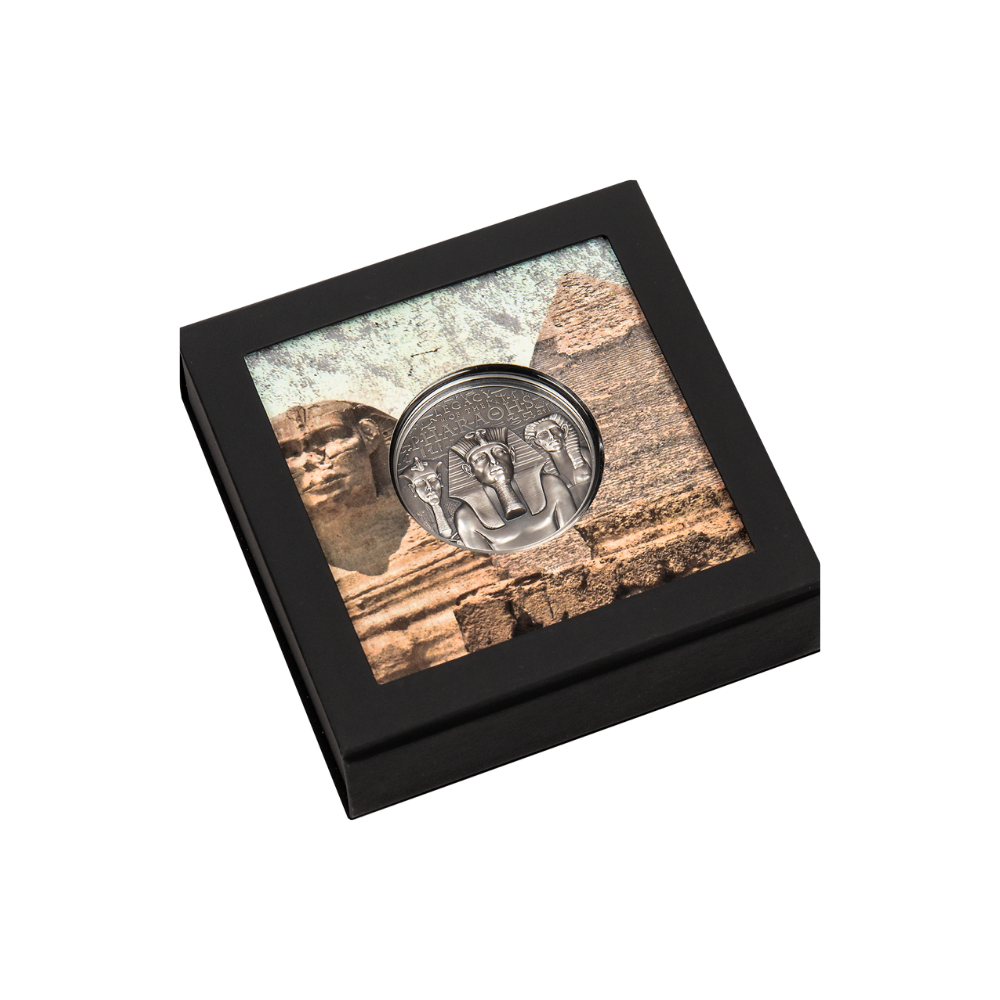 LEGACY OF THE PHARAOHS Antique 3 Oz Silver Coin $20 Cook Islands 2022