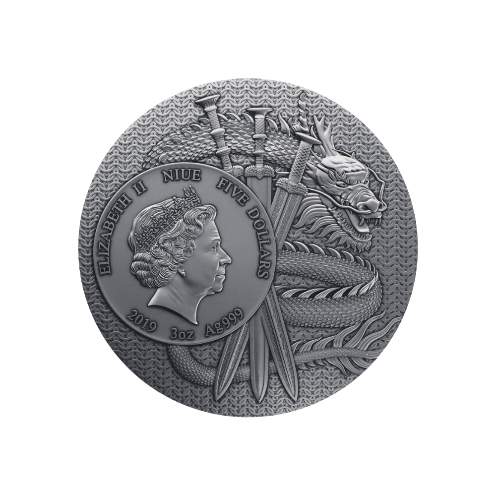 LU BU Warriors of Ancient China Gold Plating 3 Oz Silver Coin $5 Niue 2019