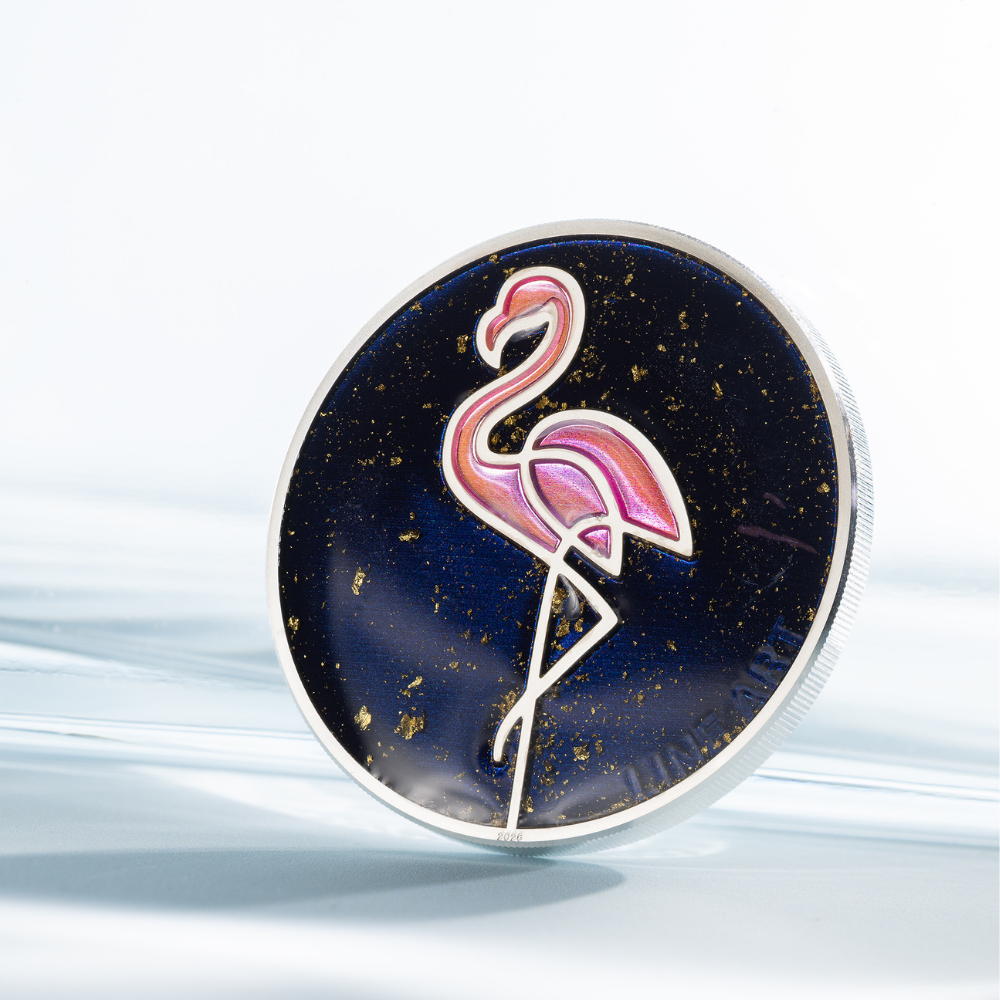 Line Art Flamingo 1 oz Silver Coin 2026