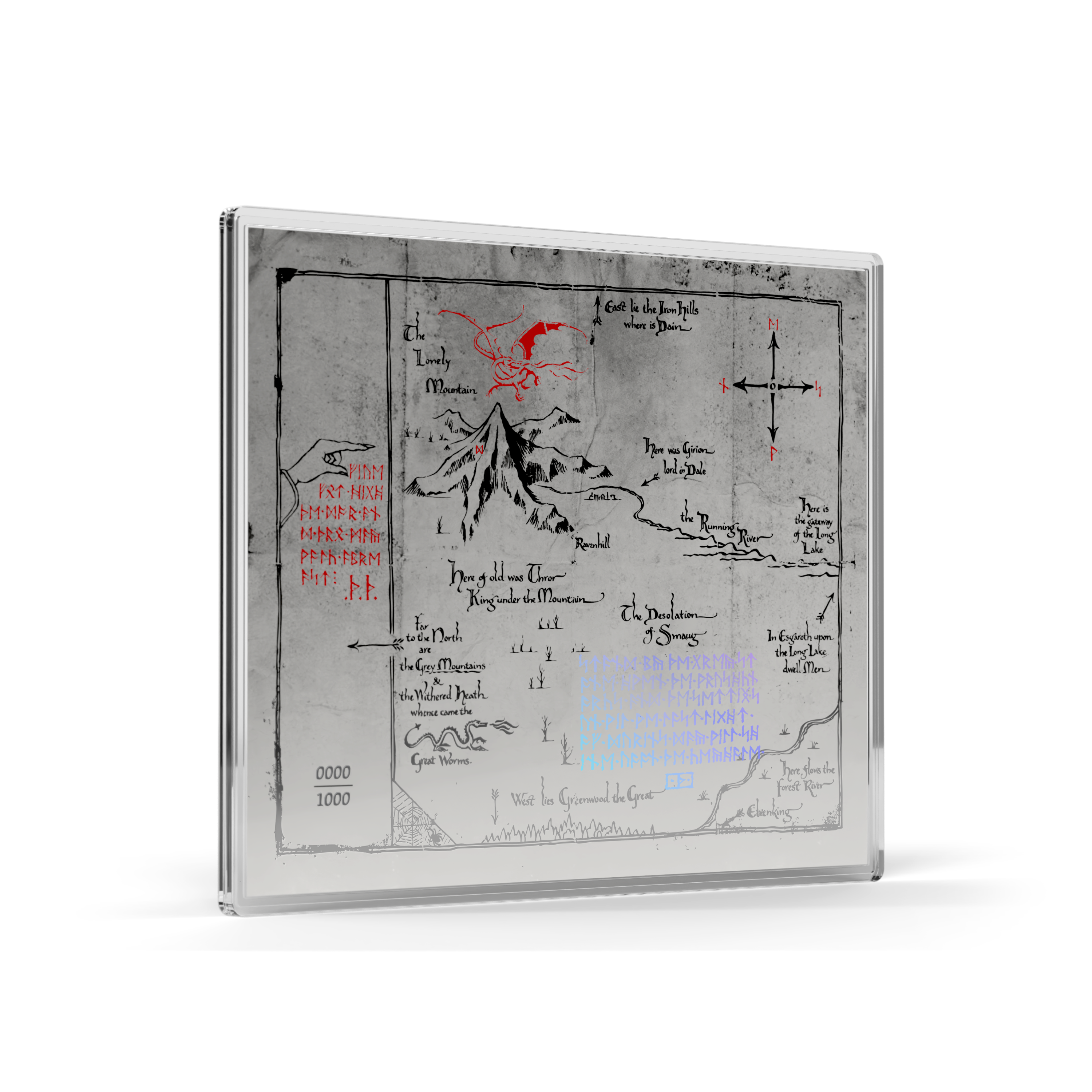 THE HOBBIT Thorin's Map and Key Silver Collectible Set AGORO