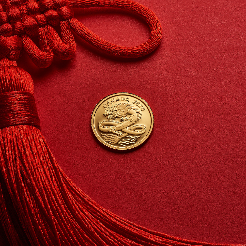 Lucky Dragon 1/20 Oz Pure Gold Coin Canada 2026 ROYAL CANADIAN MINT