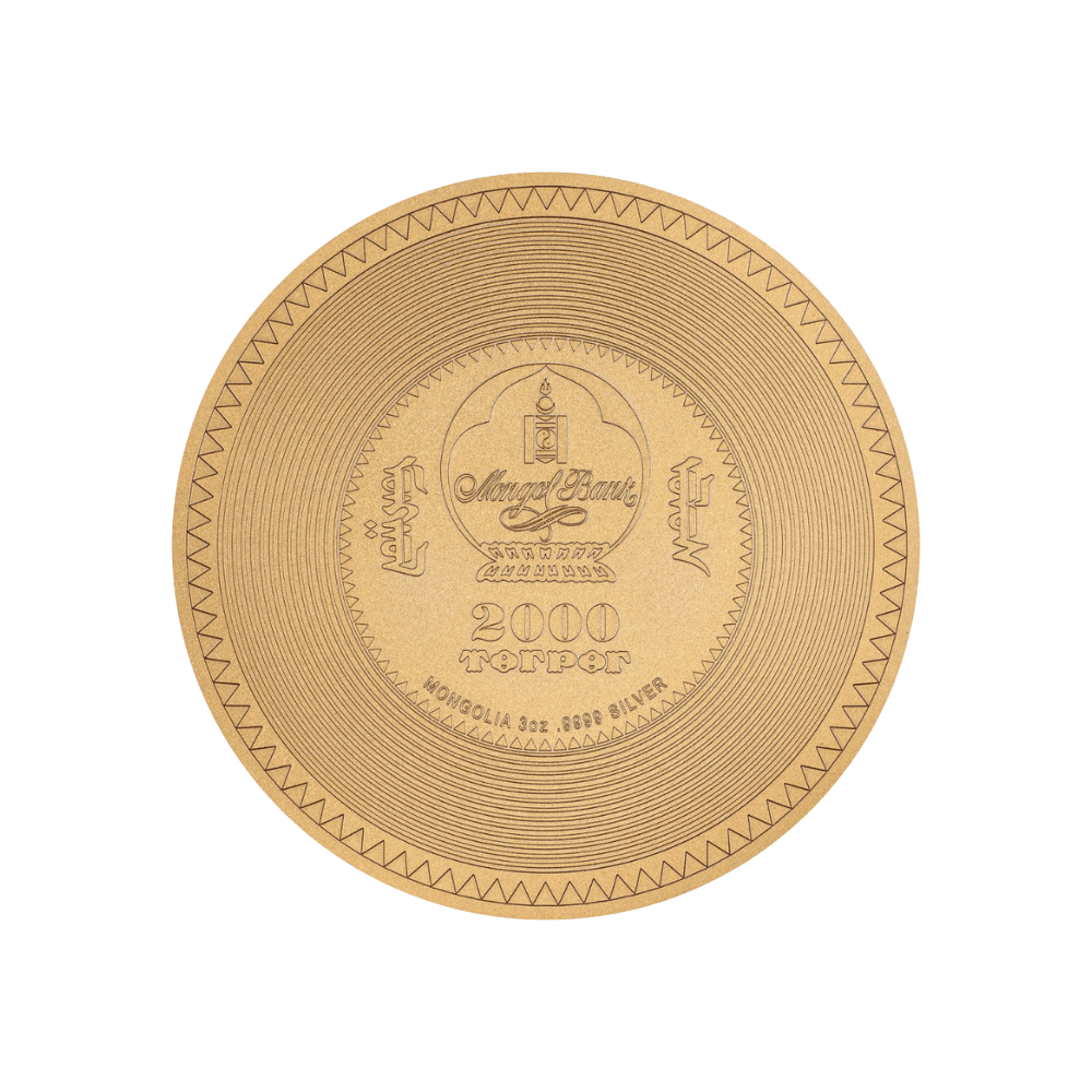 MANJUSHRI MANDALA Archeology Symbolism Gilded 3 Oz Silver Coin 2000 Togrog Mongolia 2024