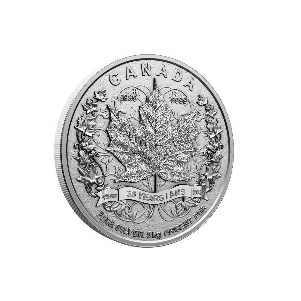 MAPLE LEAF 35th Anniversary 5 Kg Kilo Silver Coin $500 Canada 2023