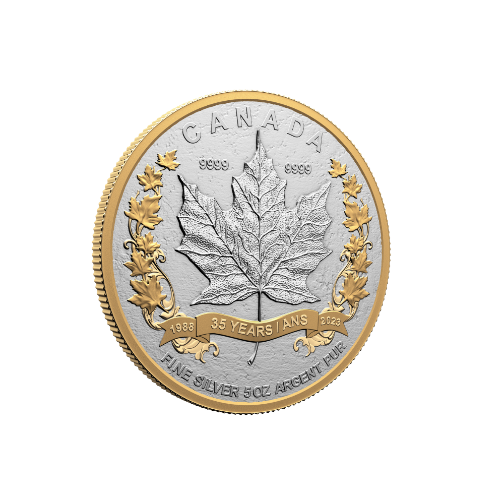 MAPLE LEAF 35th Anniversary Silver Coin $50 Canada 2023