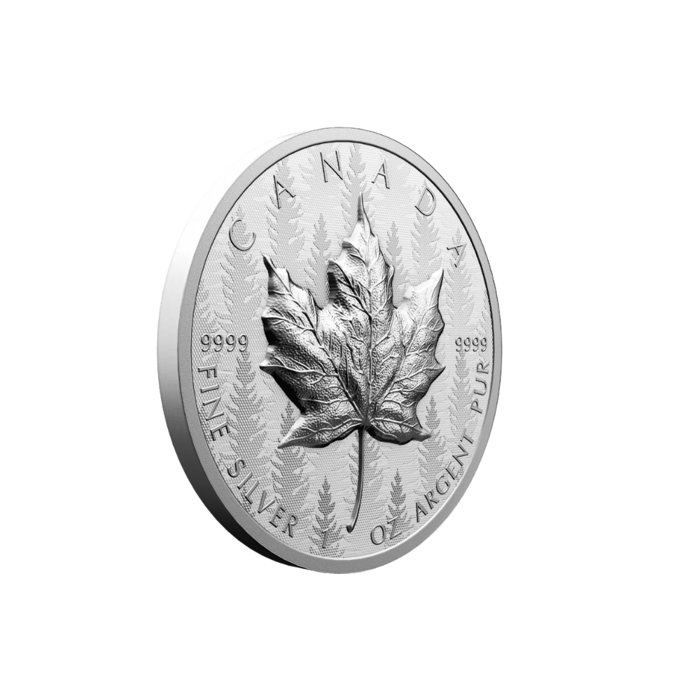 MAPLE LEAF Ultra High Relief 1 Oz Silver Coin $20 Canada 2024