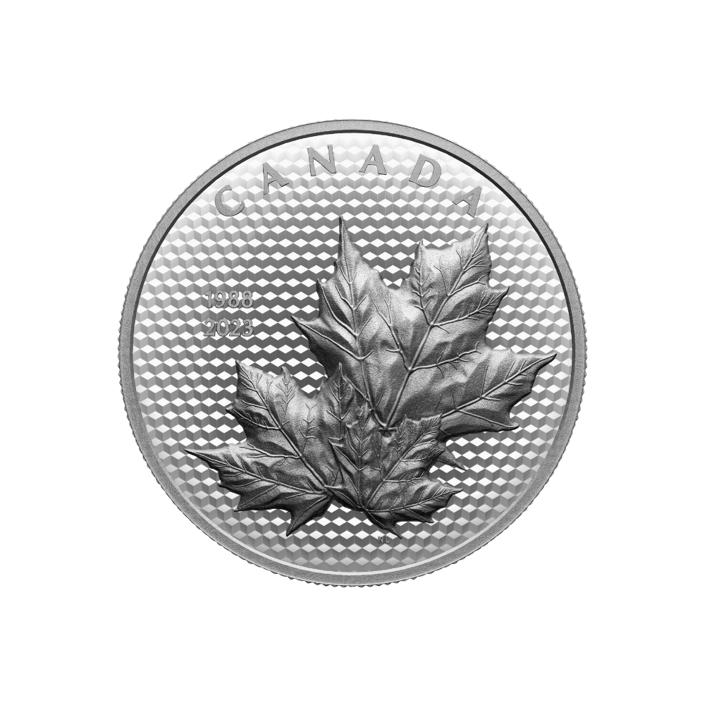 MAPLE LEAVES IN MOTION 35th Anniversary 5 Oz Silver Coin $50 Canada 2023