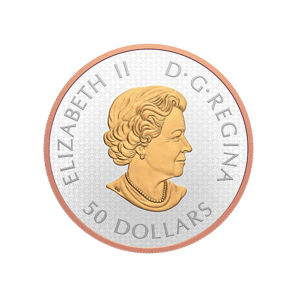 MAPLE LEAVES IN MOTION 5 Oz Silver Coin $50 Canada 2021