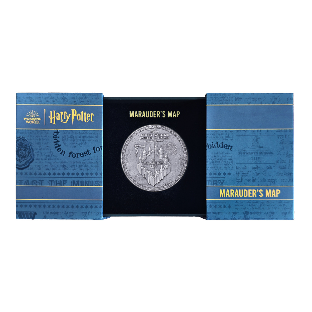 MARAUDER MAP Harry Potter 5 Oz Silver Coin $10 Samoa 2024